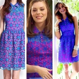 Lilly Pulitzer Pemberton Dress Pink Blue Size 4